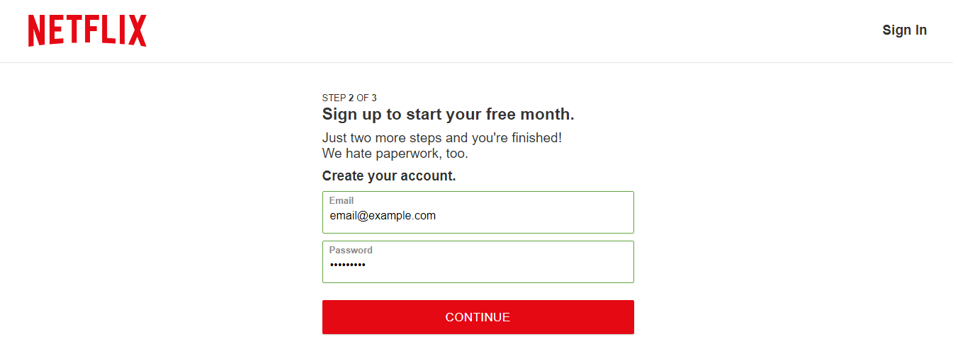 netflix id password