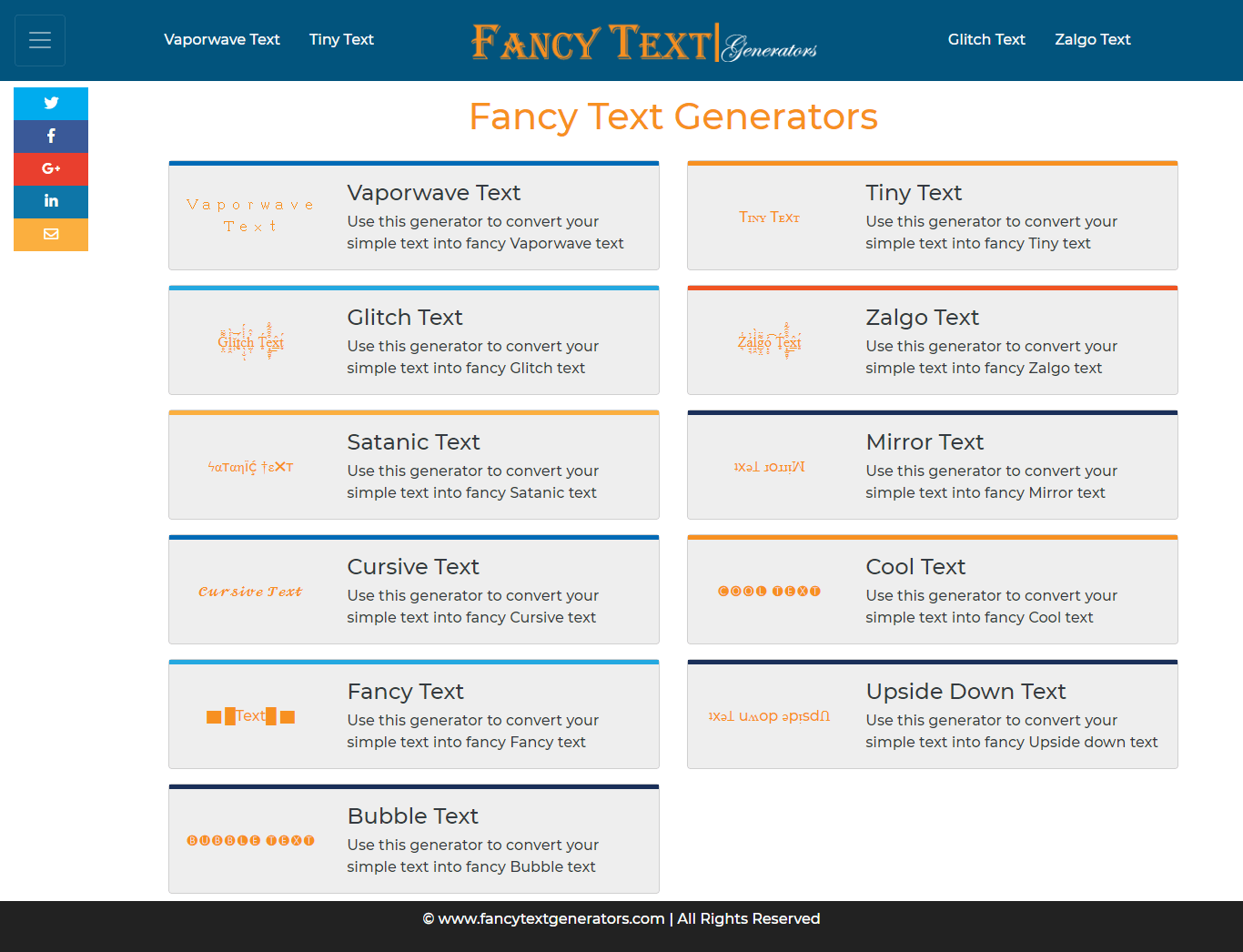 Fancy Text Generator Website